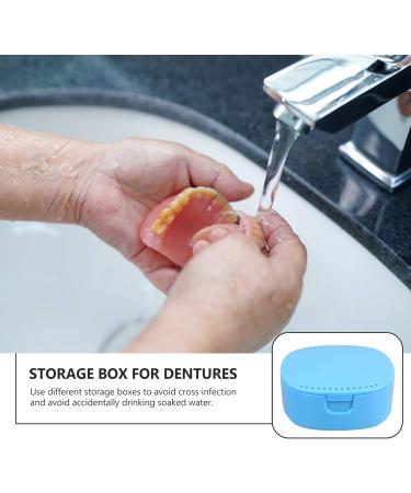 Exceart Dental Prosthesis Storage Box - Blue Can Braces with Mirror & Sieve | International Shipping - Buy Online on GoSupps.com