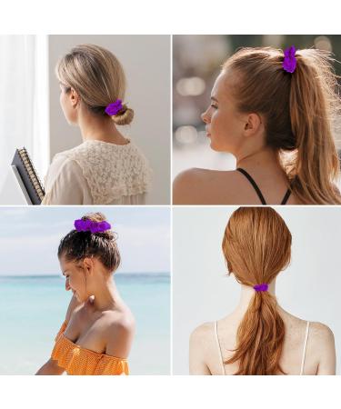 Shop Neon Hair Gum Scrunchies - Pop Purple Satin Hair Ties for Women | Glittery & Stylish Hair Jewelry - Buy Online on GoSupps.com