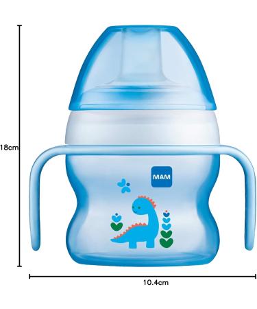 MAM Starter Cup (1 Count) MAM Sippy Cup Drinking Cup With Extra-Soft Spill-Free Spout and Non-Slip Handles For Boys 4+ Months Five Ounces Blue 4 Oz Boy 1 Count (Pack of 1) - Buy Online on GoSupps.com