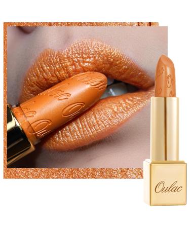 Oulac lipstick metallic gloss finish orange glitter lipstick with long-lasting 3D gloss intensive color creamy and moist formula vegan 4.3g (19) Persimmons Persimmons (19) - Buy Online on GoSupps.com