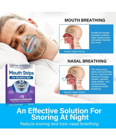 120 Pcs Mouth Tape for Snoring | Snoring Aids for Men/Women | Enhance Nose Breathing | Reduce Snoring | Purple - Buy Online on GoSupps.com
