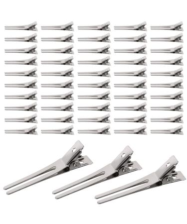 50 pieces U-shaped hair clip metal alligator clips hairdresser double prong curl clips for hair extensions hairstyle double tines pin curl setting section tinkering hair accessories DIY