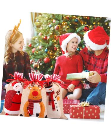 KOMBIUDA Party Snack Pouch 3 Pcs Christmas Storage Bag Candy Bags Holiday Treats Pouch Christmas Drawstring Bag Christmas Bag 30X18CM Assorted Color - Buy Online on GoSupps.com