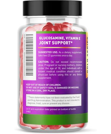 Built by Nature Glucosamine Gummies Joint Support Supplement Delicious Raspberry Flavor Non-GMO 60 Gummies 60 Count (Pack of 1) - Buy Online on GoSupps.com