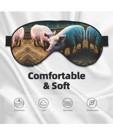 Shop Pigs in Farm Print Unisex Sleeping Eye Mask | Soft Comfortable & Light-Blocking for Relaxation - Buy Online on GoSupps.com