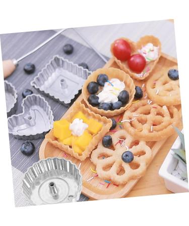 Mikinona Oil Pier Mold Food Snacks Griddle Tools Mini Wreath Waffle Maker Kitchen Accessories Dessert Buney 6.8X6.8X2CM Silver - Buy Online on GoSupps.com