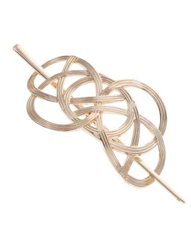 Lurrose Golden Hair Pins Vintage Irish Hair Slide Pin Viking Hair Clip Metal Knot Hair Clips Viking Hair Barrettes For Women