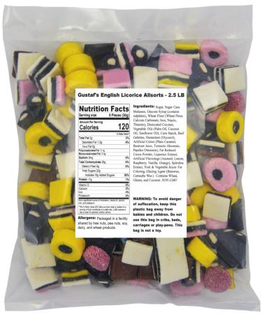 Gustaf's English Licorice Allsorts - 2.5 LB Standard Packaging