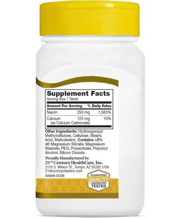 21st Century Niacin 250mg Tablets 110-Count - Pack of 2 | Boost Heart Health & Circulation - Best Price - Buy Online on GoSupps.com