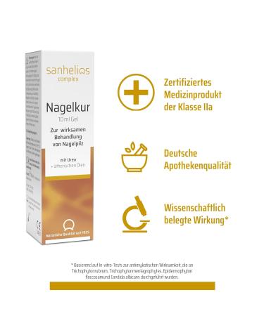 Sanhelios Nagelkur 10 ml - Effective Nail Fungus Treatment | Easy Application with Essential Oils | 1 Pack - Buy Online on GoSupps.com