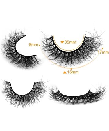 Mink Lashes 3D Volume Natural False Eyelashes Pack Fluffy Wispy Faux Mink Eyelashes (3D/15mm) False Lashes - Buy Online on GoSupps.com