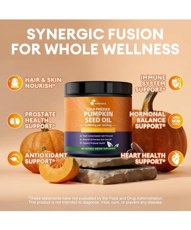 Pumpkin Seed Oil Capsules with Saw Palmetto High Concentrated Pumpkin Seed Oil Supplement for Hair Growth Urinary Bladder & Prostate Health Cold Pressed Vegan Non-GMO 180 Softgels 180 Count (Pack of 1) - Buy Online on GoSupps.com