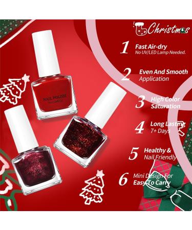  MEITREND Glitter Nail Polish Quick Dry Non Toxic Water Based Red Matte Nail Art - Buy Online on GoSupps.com