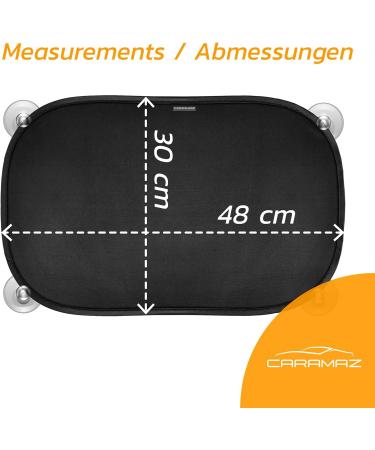 Buy Caramaz Sun Protection for Cars - UV Protection for Children 48x30cm 2 Pieces with Suction Cups Green Turtle Design - International Shipping Available - Buy Online on GoSupps.com