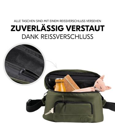 Hauck 2-in-1 Stroller Bag | Large Organizer Hip Pocket & Crossbody | Adjustable Belt (Olive) - Perfect for Men & Women - Shop Now! - Buy Online on GoSupps.com