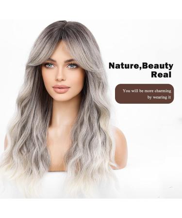 HAIRCUBE Long Grey Synthetic Hair Wig with Fringe for Women - Shop Now! - Buy Online on GoSupps.com