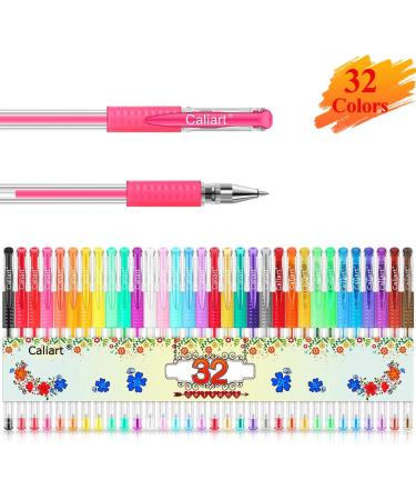 Caliart Gel Pens Set - 32 Colors, Fine Point Markers for Adult Coloring, Drawing, Crafting - 40% More Ink - Ideal for Kids, Journaling, Scrapbooking - Buy Online on GoSupps.com