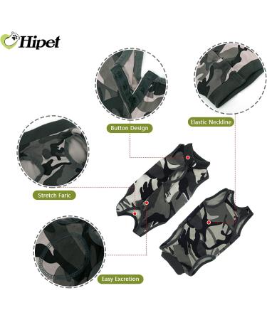 Hipet Cat Surgical Recovery Suit | Abdominal Wounds & Skin Diseases | Anti-Licking Vest for Cats | Replacement for E-Collar & Cone | Camouflage (L) - Buy Online on GoSupps.com