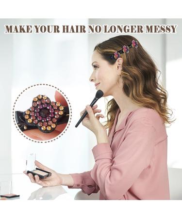 Sparkling Crystal Stone Satin Hair Bands and Braided Clips Set for Women and Girls - 8PCS - Buy Online on GoSupps.com