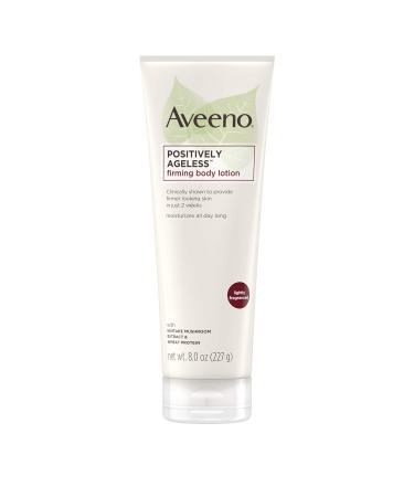 Aveeno Positively Ageless Anti-Aging Firming Body Lotion with Shiitake Mushroom complex & Wheat Protein Lightweight &Non-Greasy Daily Moisturizing Lotion to help Improve Skin Elasticity & Texture 8 oz