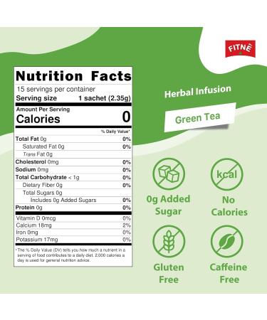 FITNE Green Tea Herbal Honey Lemon With Garcinia Senna Infusion - Gentle Detox Cleanse - High Antioxidant - Stevia Sweetened - 15 Tea Bags - Buy Online on GoSupps.com
