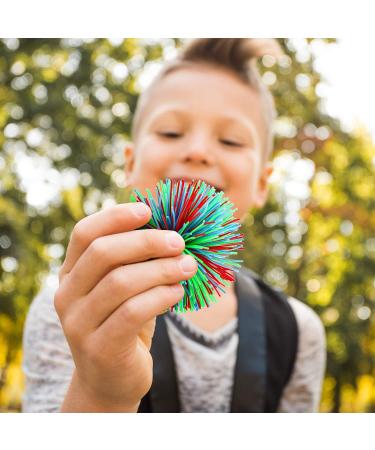 5-Piece Rainbow Monkey Stringy Balls - Soft Bouncy Sensory Fidget Stress Balls with Storage Bag - Multi-Colored Fun for All Ages - Buy Online on GoSupps.com