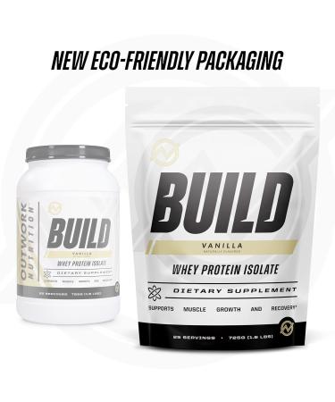 Outwork Nutrition Build Whey Protein Isolate Powder - Low Lactose & Gluten-Free Muscle Growth Workout Recovery - Vanilla 1.8lbs - Backed by Science - Buy Online on GoSupps.com
