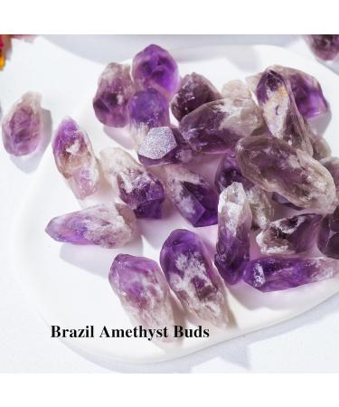 Apengshi 1/2 lb Natural Amethyst Crystal Points - Raw Gemstones for Meditation Reiki and DIY | Bulk Chakra Stones from Brazil - Buy Online on GoSupps.com