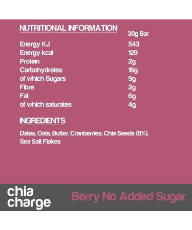 Chia Seeds Energy Bar Pack - Nut Free Healthy Snack Bar for Running, Gym, Cycling - Berry Flapjacks - No Added Sugar - 18 x 30g - Buy Online on GoSupps.com
