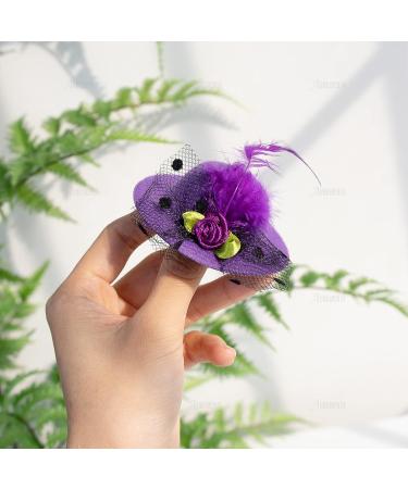 AUEAR 12 Pack Mini Hat Hair Clip with Faux Feather - 6 Colors Fashion Hair Accessories for Decoration - Style A - Buy Online on GoSupps.com