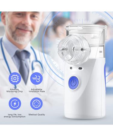 Portable Handheld Mesh Nebulizer for Adults and Kids - Cool Mist Steam Inhaler for Travel or Home Use - Blue - Buy Online on GoSupps.com