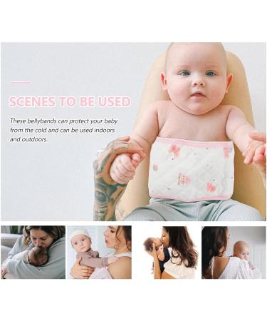 3Pcs Newborn Baby Belly Binder Set - Cotton Navel Band & Abdominal Wraps for Umbilical Cord Protection - Pink Infant - Buy Online on GoSupps.com