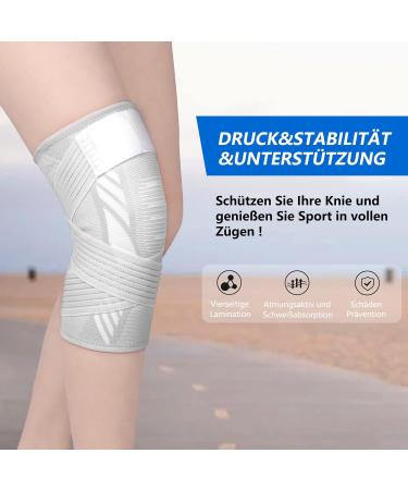 Kniebandage f r Frauen & M nner - 2er Set Knieunterst tzung mit verstellbaren Riemen & Anti-Rutsch-Silikon - Sport Laufen Arthrose Gelenkschmerzen | Gr e M - Buy Online on GoSupps.com