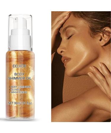 STRAIGHT Body Shimmer Oil highlighter makeup for body and face brightening fluid for all skin types gold