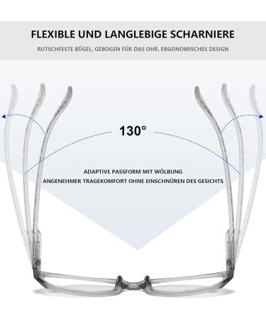 Buy Lanomi 3 Pair Small Reading Glasses with Blue Light Filter - Color Block Floral Patterns - Rectangular Shape - Light Spring Hinge - Visual Aid for Men & Women - Starch Gray 1.5x - International Shipping Available - Buy Online on GoSupps.com