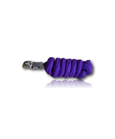 Leading knit with panic hooks for horse - binding trick in different stylish designs leading leash tie rope pony donkey goat (purple)