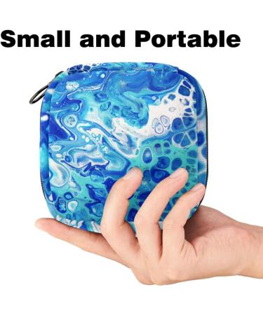 Portable Women's Binding Bags | Menstrual Cup Bags & Feminine Insert Pockets | Ideal for Teens | Abstract Art Design in Blue & Multicolored - Buy Online on GoSupps.com