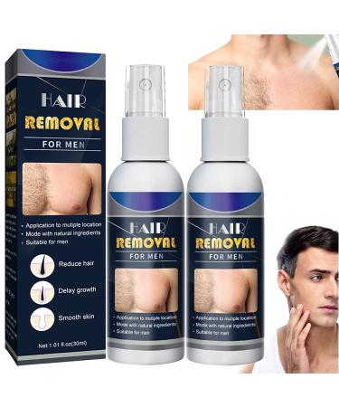 2 Pcs 2023 Nouveau Spray D' pilation Semi-Permanente Junrinogin Spray D' pilation pour Le Corps Spray D' pilation Permanent Naturel Moussant Facile (Man)