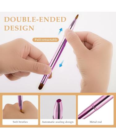 Retractable Lip Makeup Brush Portable Dual End Lipstick Brush Lipstick Gloss Makeup Brushes Concealer Brushes Lip Contours Makeup Tool (Pink) - Buy Online on GoSupps.com