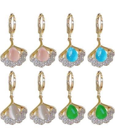 Earrings for Women Green Leaf Silver Stud Earrings Opal Leaf Buckle Earrings Premium Diamond Green Leaf Silver Stud Earrings Earrings for Women - Buy Online on GoSupps.com