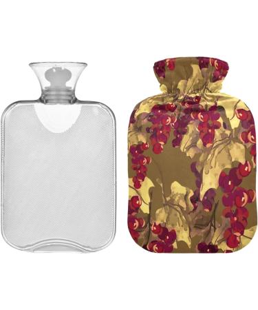 Durable 1L Heat Bottle for Pain Relief - Warm-Up Bag with Red Grapes & Yellow Fruits Design - Ideal for Shoulder Neck Cramps & Heat Therapy - Buy Online on GoSupps.com