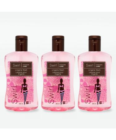 Swirl Lingerie Wash - Liquid Laundry Soap for Bra Panty Intimate Apparel Delicate Underwear - Eco-Conscious Concentrated Formula with Natural Silk Extracts - Soft Scent 3 Pack 280 ml 280 ml (Pack of 3)