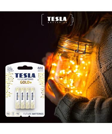 Tesla Alkaline Batteries AAA Gold+ 4 Pack - Long-lasting Power for All Devices - International Shipping Available - Buy Online on GoSupps.com