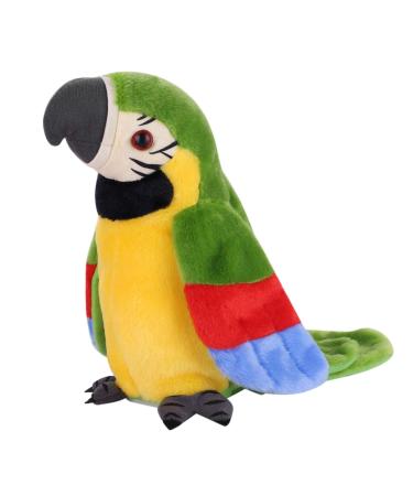 ITODA Electric Talking Parrot Plush Toy for Kids Electronic Pet Educational Toys Cute Talking Parrot Toy Doll Lovely Speaking Record Repeat Dance Waving Wings Bird Baby Birthday Gifts Green