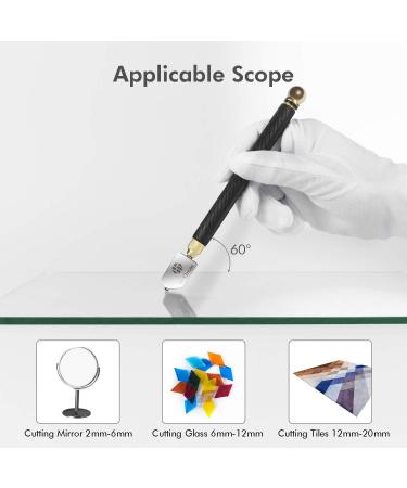 Glass Cutter Tool 2mm-20mm with Automatic Oil Feed for Mirrors, Tiles, Mosaic - Includes Glass Cutting Oil - Buy Online on GoSupps.com