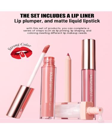  Ruwshuuk Lip Tint Set Pencil and Waterproof Matte Lipstick Set - Moisturizing Care for Teens Travel Parties Daily Use - Buy Online on GoSupps.com
