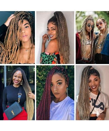 WIGENIUS Pre-stretched Braiding Hair 26 inch Ombre Brown 3 Packs Professional Synthetic Fiber Itch Free Hot Water Setting Crochet EZ Braids Yaki Texture Braiding Hair Extensions (T27) 26 Inch (Pack of 3) T1B/27 - Buy Online on GoSupps.com