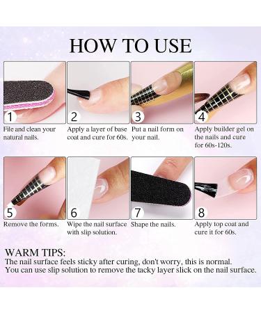 Warm Girl Builder Nail Gel For Nails Kit 36W UV/LED Nail Lamp 3 Colors UV Nail Gel 12Pcs Glitter Powders Top Coat Nail Brush Nail Tips Nail Art Set 267 - Buy Online on GoSupps.com