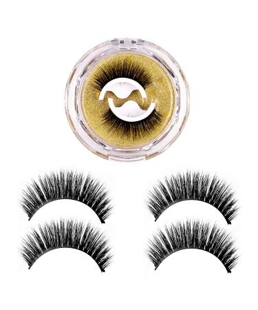 New Reusable Self Adhesive Eyelashes 4pcs  Reusable Long Extension False Eyelashes without Glue and Magnetic  Waterproof Lashes Natural Look for Makeup