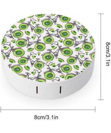Kiwi Bike Cute Contact Lens Case Portable Round Storage Box Kit with Mirror for Travel & Daily Outdoor Use - Buy Online on GoSupps.com